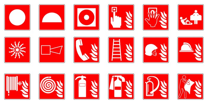 Brandblusser-sticker met pictogram
